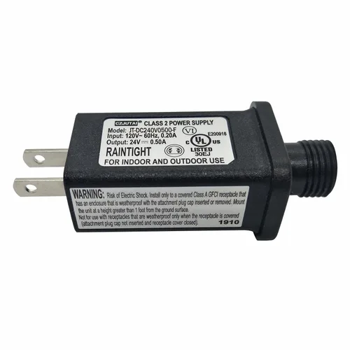 Vista 8 de Controlador de transformador LED de 24 V, fuente de alimentación clase 2, impermeable IP44, transformador de bajo voltaje, enchufe estadounidense