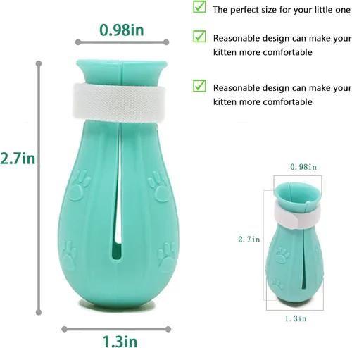 Vista 4 de Botas ajustables de silicona a prueba de arañazos para baño y aseo Rehabilitación de enfermería, botas de gato solo para gatos, ajustables