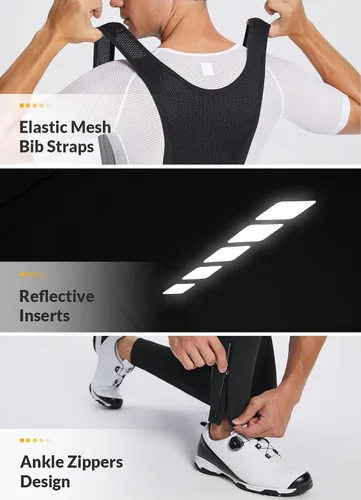 Vista 6 de BALEAF Pantalones de ciclismo de invierno para hombre, con acolchado 4D, térmicas, resistentes al agua, para ciclismo, para clima frío, bolsillos