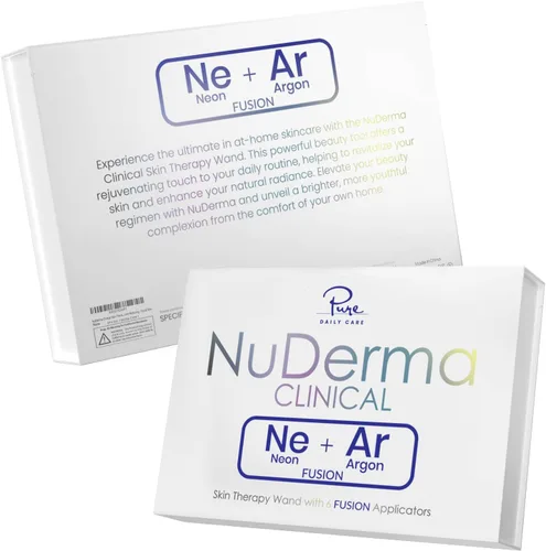 Vista 7 de Pure Daily Care NuDerma - Varita clínica portátil para terapia de la piel, máquina con 6 varitas de neón de fusión + argón, antienvejecimiento