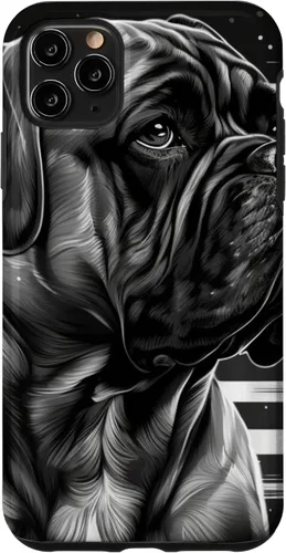 Vista 13 de iPhone 16 Bullmastiff Dog Black And White American Flag Bullmastiff Case