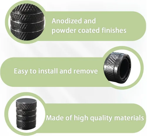 Vista 3 de Ziciner 5 piezas de tapas de vástago de válvula de neumático para automóvil, cubiertas de vástago de rueda de aluminio anodizado, tapas de aire