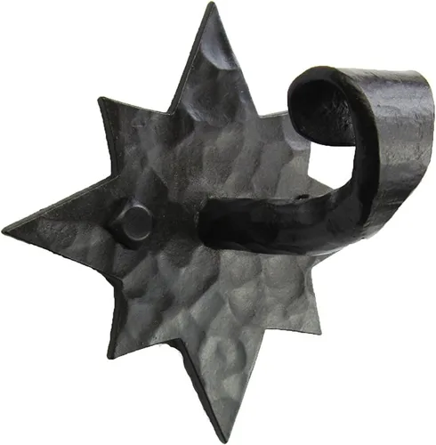 Vista 3 de Rustic Star Gancho de hierro forjado BHH8 (negro)