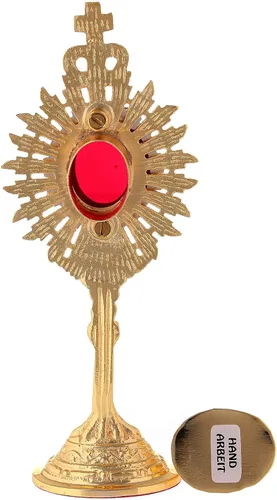 Vista 5 de Holyart Mini Relicario en Latón Dorado h 7.1 in con Corona Real y Rayos