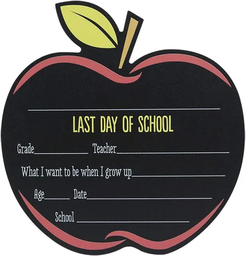 Vista 6 de Apple First and Last Day of School - Juego de letreros reutilizables para fotos de regreso a clases, tablero de fotos para el aula del profesor, 12