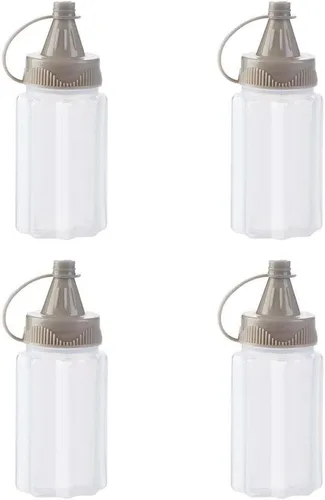 Vista 8 de 4 botellas exprimibles de mermelada, botella exprimible para salsas, mini caja de condimentos para salsas, botella transparente para barbacoa