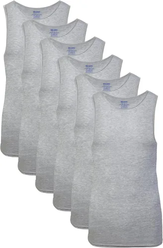 Vista 14 de Gildan Camiseta de tirantes para hombre, multipack, estilo G1104 Gris/Negro (paquete de 4)