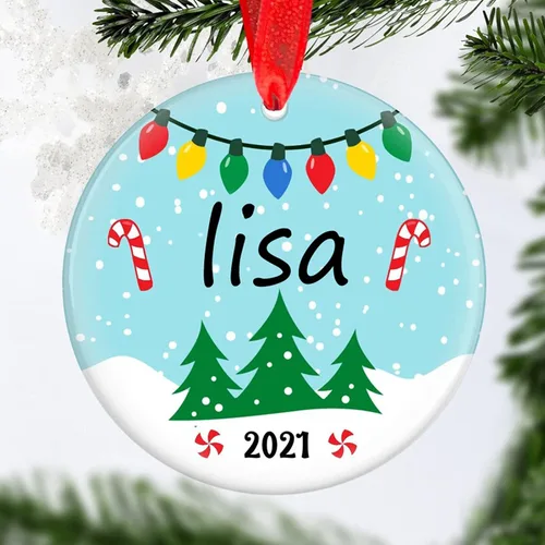 Vista 13 de Adorno para árbol de Navidad de mariposa, regalo personalizado