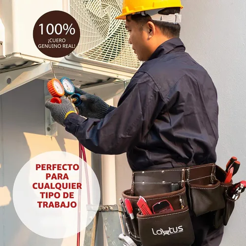 Vista 7 de LAUTUS Cinturón/Bolsa/Funda de Herramientas de Cuero Curtido con Aceite, para Carpintero, Construcción, Enmarcadores, Encargados de Mantenimiento