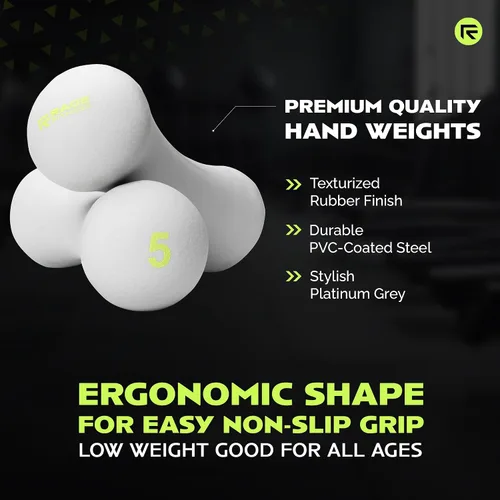 Vista 2 de Rage Fitness Dumbbell Hand Weight (Sold in Pairs), PVC Coated, Texturized Rubber Exercise & Fitness Dumbbell for Home Gym Equipment Workouts