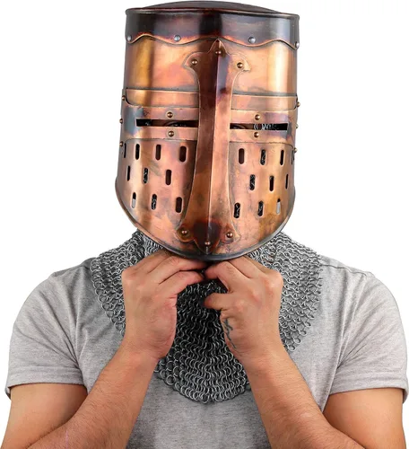 Vista 2 de Swaggersoul - Casco medieval de armadura de caballero cruzado templario Armadura espartana griega romana Tamaño libre para disfraces