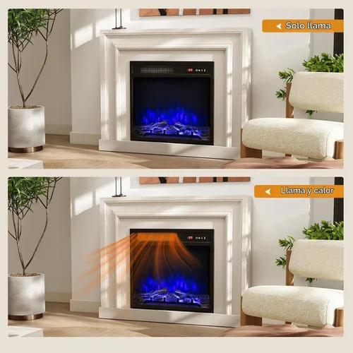 Vista 8 de Tangkula Inserto de chimenea eléctrica de 18 pulgadas, con control remoto, colores de llama ajustables y brillo, protección contra