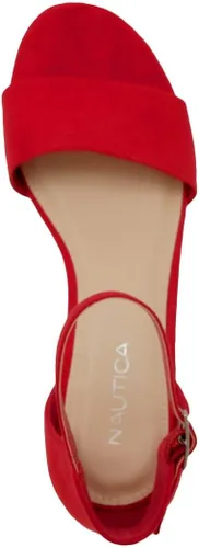 Vista 4 de Nautica Sandalia de tacón bajo de dos piezas con correa de tobillo para mujer, tacón de bloque bajo, Yona