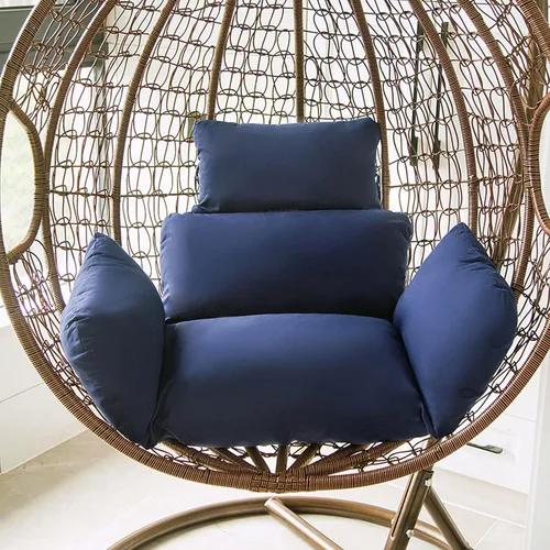 Vista 13 de HUHJYUGE Cojín para silla de columpio, cojín suave para silla colgante de patio con reposacabezas, lavable para colgar huevos colgantes, cojín