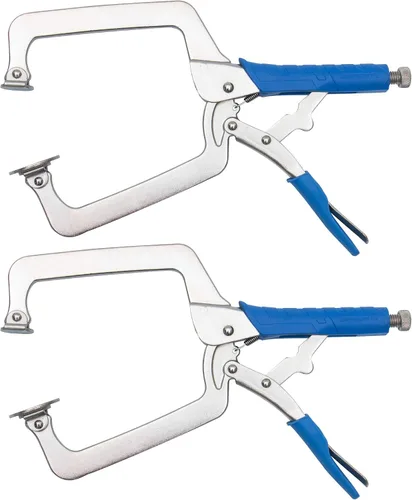 Vista 8 de DRAGONITE Abrazadera C resistente, alicates de bloqueo con agarre de tornillo de banco con almohadillas giratorias, abrazadera facial de 15 pulgadas