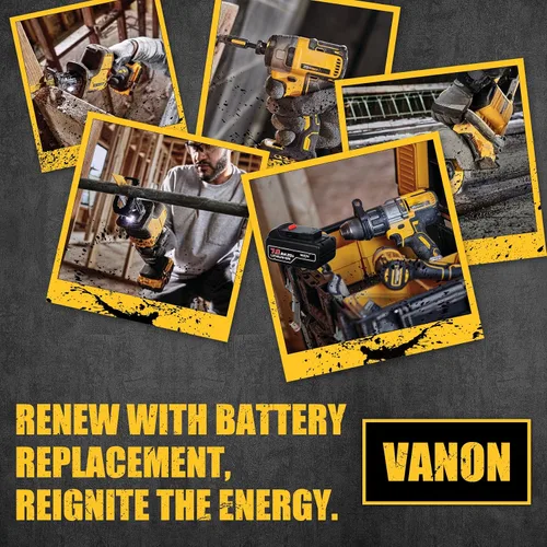 Vista 6 de VANON 7.0Ah 20V Reemplazo para batería Dewalt 20V Max de iones de litio compatible con Dewalt Bateria DCB200 DCB204 DCB206 DCB201 DCB203 DCB181