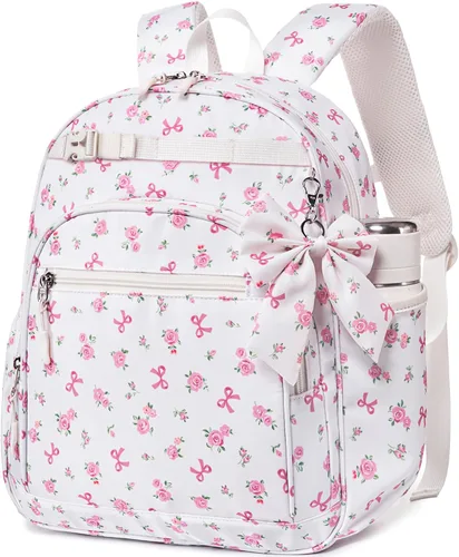 Vista 11 de Mochila para niñas para la escuela, mochila para niños preescolar, jardín de infantes, bolsa de libros primaria, 14.2"x4.5"x10.2", Mochila infantil