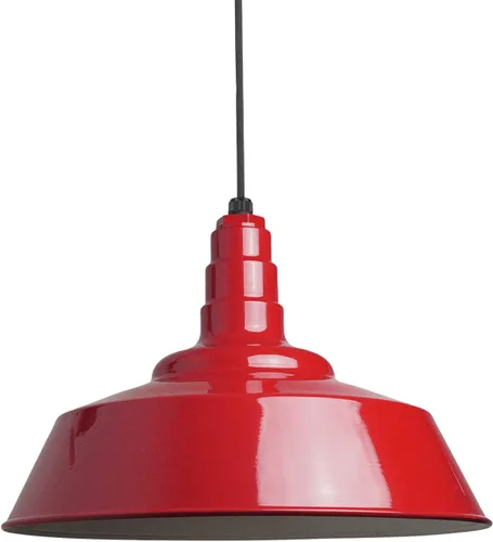 Vista 49 de Steel Lighting Co. Manhattan Warehouse Light Colgante montado en el techo Cúpula de 20 pulgadas vástago de 12 pulgadas Luz de granero