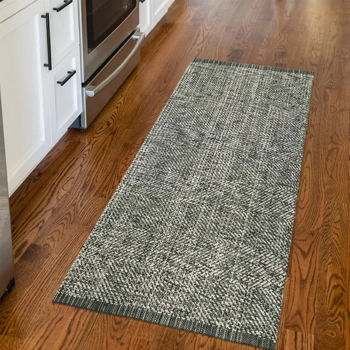 Vista 180 de LEEVAN Alfombra lavable para baño, alfombra tejida negra de 2 x 3 pies para entrada, alfombra de puerta delantera de algodón, alfombras pequeñas