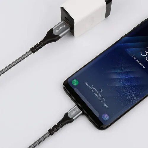 Vista 6 de Fasgear Cable USB tipo C de 10 pies de carga rápida 3A de nailon trenzado largo USB A a USB C, cable de carga compatible con controlador PS5/Samsung