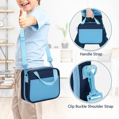 Vista 4 de LoDrid Funda compatible con personajes Toniebox (hasta 20), figura de soporte para reproductor de audio con asa y correa para el hombro, azul, solo