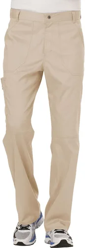 Vista 3 de Cherokee Conjunto de ropa quirúrgica Workwear Revolution WW690 con camiseta con cuello en V y pantalón delantero WW140, color caqui, parte superior