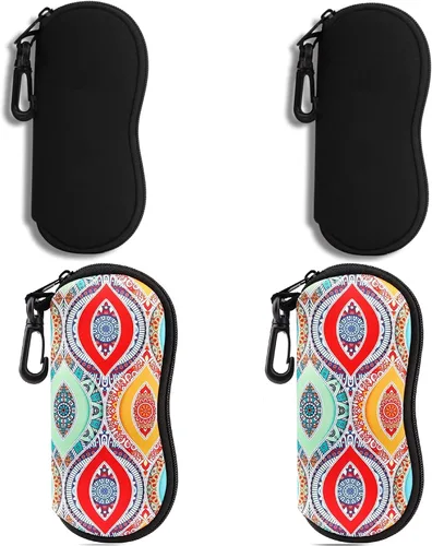 Vista 15 de Hion Sunglasses Case Ultra Light Neoprene Zipper Eyeglass Soft Case with Belt Clip