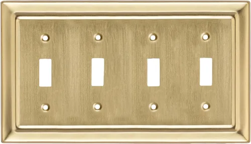 Vista 11 de Monarch Abode Placa de Pared de Interruptor de Palanca de 1 Gang, Placa de Pared de Interruptor Individual de Metal Arquitectónico, Placa Decorativa
