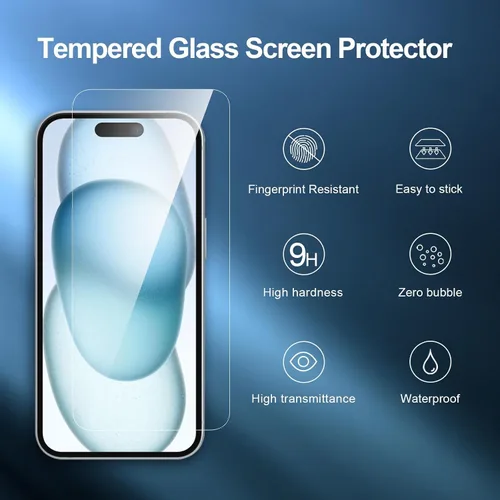 Vista 46 de NEW'C Paquete de 3 protectores de pantalla de privacidad para iPhone Air/iPhone 17 Air (6.5 pulgadas), película de vidrio templado antiespía