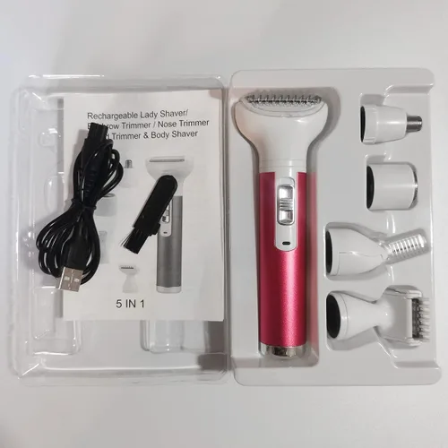 Vista 5 de Maquinilla de afeitar eléctrica para mujeres para eliminación de vello de cuerpo y nariz, recortadora de vello facial, afeitadoras para cejas