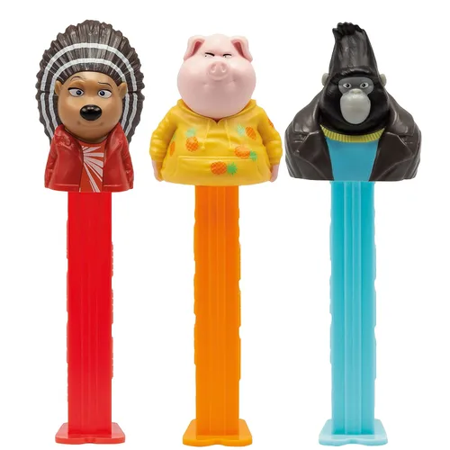 Vista 2 de PEZ Candy Sing 2 dispensadores, envueltos individualmente cada uno con dos dulces, fruta surtida, 12