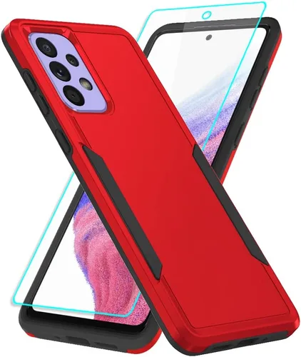 Vista 18 de Funda para Samsung A53 5G, Galaxy A53 5G con protector de pantalla, protección de cuerpo completo, funda de goma duradera para Samsung Galaxy A53