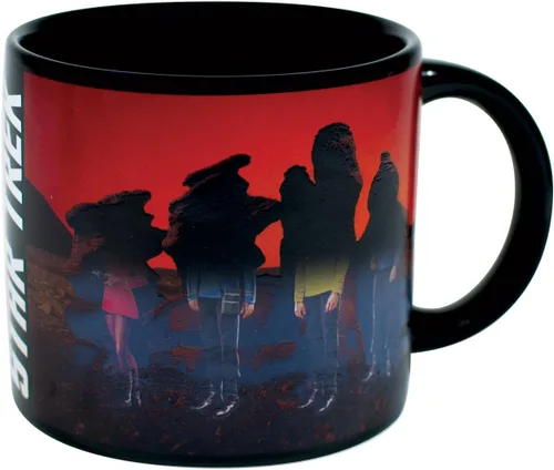 Vista 6 de Taza de café con cambio de color según temperatura con diseño de transportador Star Trek. Añada líquido caliente y Kirk, Spok, McCoy y Uhura