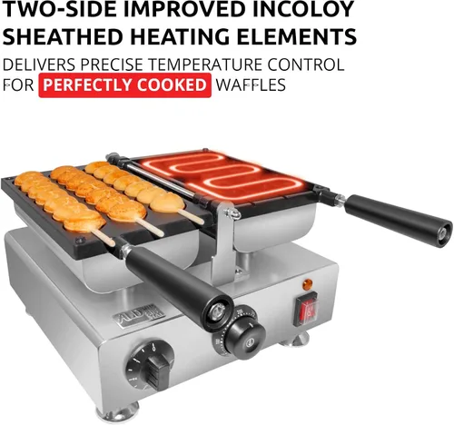 Vista 3 de ALDKitchen Máquina de gofres Plancha para gofres Revestimiento antiadherente 110 V (3 en forma de corazón)