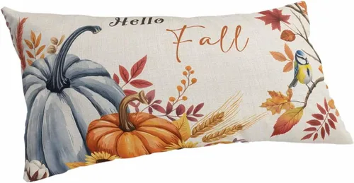 Vista 12 de Funda de almohada corporal de calabazas de otoño, fundas de almohada suaves decorativas para sofá largo y lumbar, funda de cojín con cierre