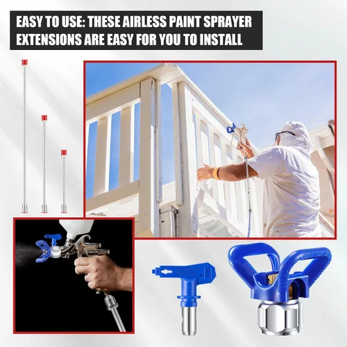 Vista 7 de LWarranty - 9 puntas de pulverización de pintura sin aire, punta de aerosol reversible, boquilla de pulverización sin aire y extensión de punta