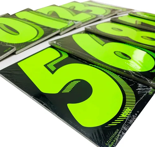 Vista 6 de EZ Line - Calcomanías de vinilo para coches, color Chartreuse con números grandes, 13 docenas de números de parabrisas, suministros