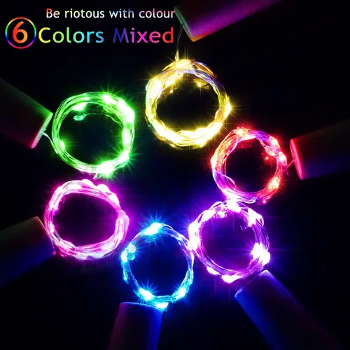Vista 4 de SmilingTown 12 paquetes de 20 luces LED para botellas de vino con corcho - Cadena de luces de hadas de alambre plateado, luces de corcho operadas