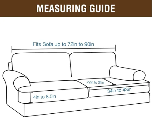 Vista 2 de Funda elástica para sofá con cojín en forma de T, funda para sofá de 3 piezas, funda para sofá de terciopelo grueso, fundas elásticas para sofá