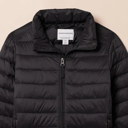 Vista 4 de Amazon Essentials Chaqueta ligera, resistente al agua, con capucha, acolchada y plegable para niños y niñas pequeñas