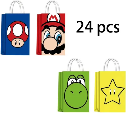 Vista 3 de ChristieAHodge 24 bolsas de regalo de fiesta para suministros de fiesta de cumpleaños de Mario, bolsas de regalo de fiesta para fiestas de Mario