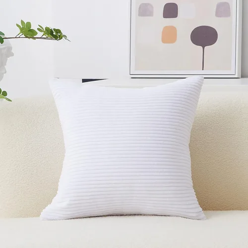Vista 33 de Home Brilliant Funda de almohada de primavera de 18x18 pulgadas, funda de almohada de terciopelo a rayas para silla y sofá, funda de almohada