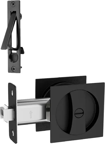 Vista 22 de Lethato Hardware de bolsillo para puerta, cerradura de puerta de bolsillo con indicadores, pestillo de puerta de bolsillo, puerta de bolsillo