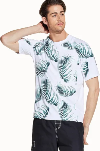 Vista 3 de TSLA Camisetas de protección para de natación para hombre. Camiseta FPU 50+, de manga corta, ajuste holgado. Camisetas Dry-Fit frescas contra