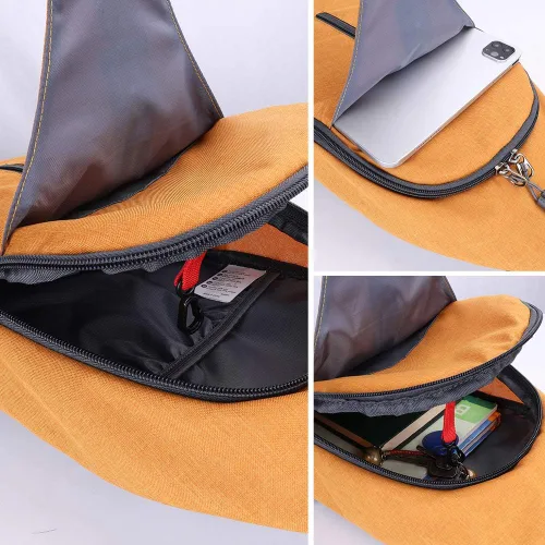 Vista 65 de Waterfly - Mochila cruzada tipo bandolera para viajes y caminatas, bolsa de pecho, Gris, talla única