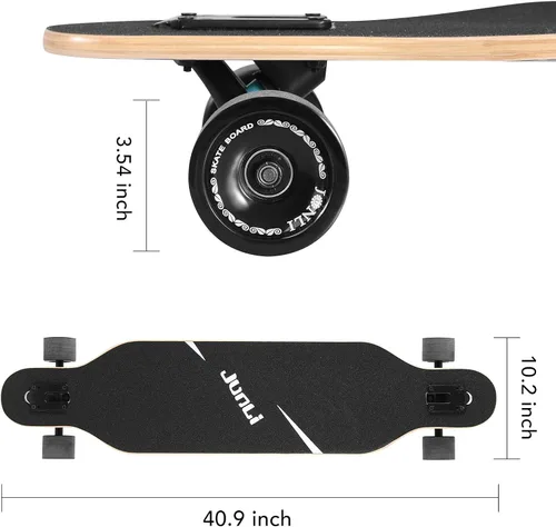 Vista 4 de Junli - Patineta Freeride de 41 pulgadas, para skateboarding, estilo libre y pendientes.