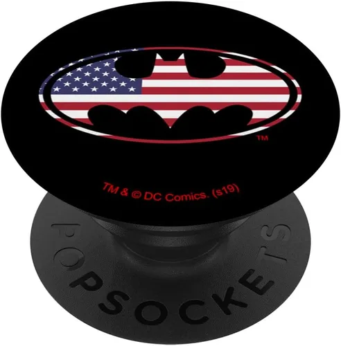 Vista 6 de PopSockets MagSafe PopGrip con logotipo de la bandera estadounidense de Batman USA para iPhone