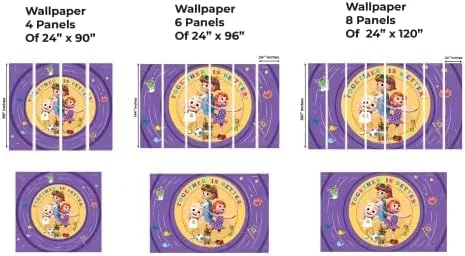 Vista 5 de JJ and His Brothers CoComelon - Papel tapiz para despegar y pegar, decoración de pared para niños CoComelon, decoraciones de Cocomelon para niños