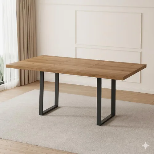 Vista 11 de ZckyCine Conjunto moderno de mesa de comedor de 5 piezas con mesa rectangular de madera y 4 sillas tapizadas en cuero, capacidad para 4 personas