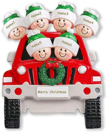 Vista 12 de Adorno personalizado para árbol de Navidad, familia de 2 nombres, adorno de Navidad con nombre personalizado para la familia (2 nombres)